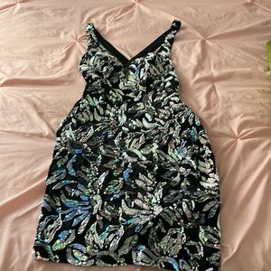 After 5 black and silver dress